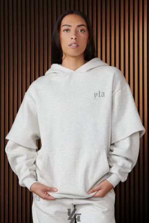 Ropa De Abrigo YoungLA Urban Layer Hoodie Mujer Marble | 68MGWSKVD