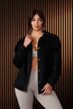 Ropa De Abrigo YoungLA Urban Shacket Mujer Negras | 79FGDLKPJ