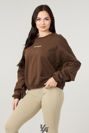 Ropa De Abrigo YoungLA Willow Crewneck Mujer Marrones Azules | 36GINOBMX