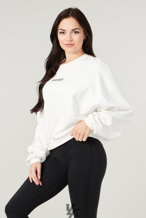Ropa De Abrigo YoungLA Willow Crewneck Mujer Blancas | 14AVNLZCT