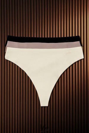 Ropa Interior YoungLA Seamless Thong 3 Color Pack Mujer Neutral Pack | 51JPQATIY