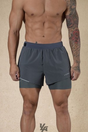 Short YoungLA 6am Compression Shorts Hombre Gris | 54RNXZWBG