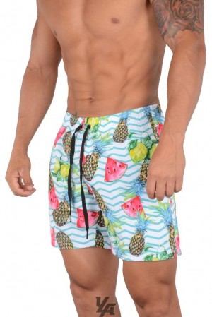 Short YoungLA Abstract Swim Shorts '22 Hombre Melon Pineapple | 47SYCNDPO