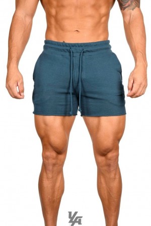 Short YoungLA Bodybuilding French Terry Shorts Hombre Turquesa | 20PUZRIDY