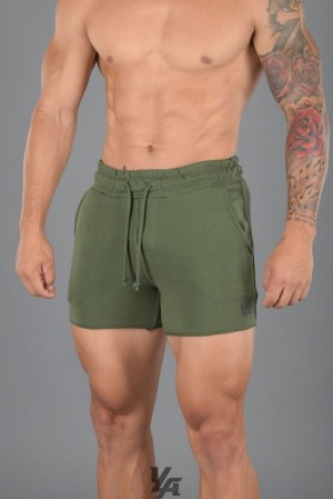 Short YoungLA Bodybuilding French Terry Shorts Hombre Verde | 86ANOZQHF
