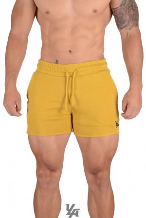Short YoungLA Bodybuilding French Terry Shorts Hombre Amarillo | 81DELZNGT