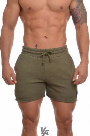 Short YoungLA Bodybuilding French Terry Shorts Hombre Verde Oliva | 72ZPLBMVE