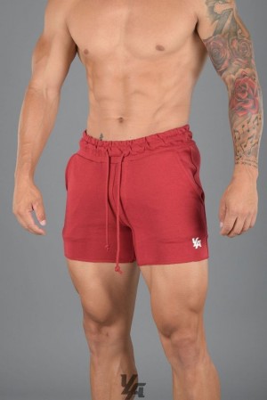 Short YoungLA Bodybuilding French Terry Shorts Hombre Rojas | 70OXQKHYG