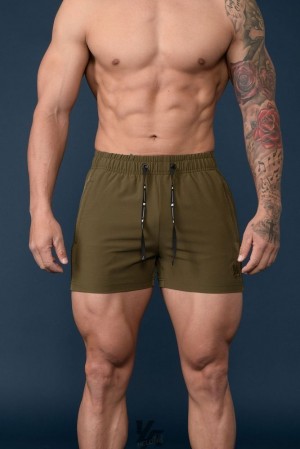 Short YoungLA Bodybuilding Shorts Hombre Verde Oliva | 27RJCTOBZ