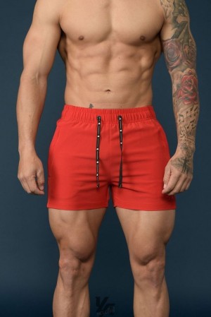 Short YoungLA Bodybuilding Shorts Hombre Rojas | 08UVSRCJW