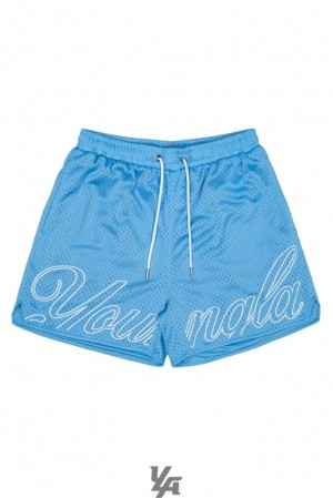 Short YoungLA Championship Shorts Hombre Rojas Azules | 49HJFIKEB