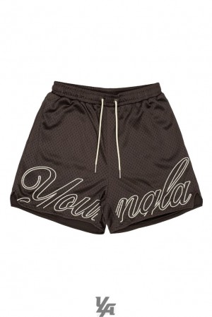 Short YoungLA Championship Shorts Hombre Marrones | 03UOEILRW