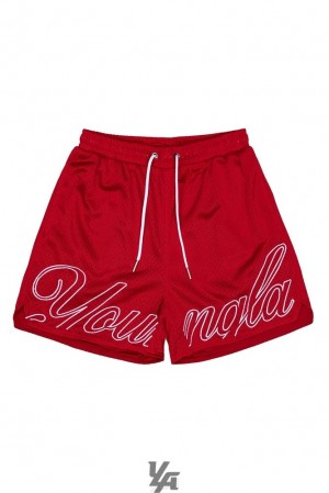 Short YoungLA Championship Shorts Hombre Rojas | 74PCZXFTH