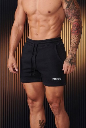 Short YoungLA Chrome Shorts Hombre Negras Azules | 61OMHIYRE
