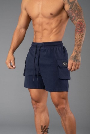 Short YoungLA Cloud Cargo Shorts Hombre Azul Marino | 37TRUAKGB