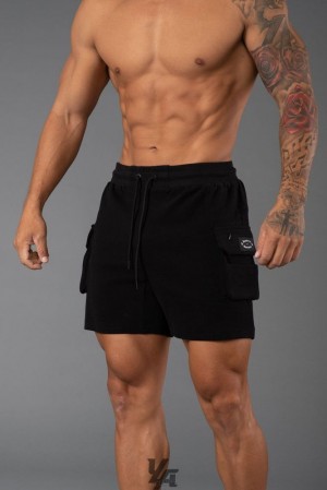 Short YoungLA Cloud Cargo Shorts Hombre Negras | 71TIYZPCL