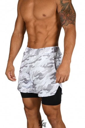 Short YoungLA Compression Shorts 2.0 Hombre Blancas Camuflaje Negras | 06BAEGWLT
