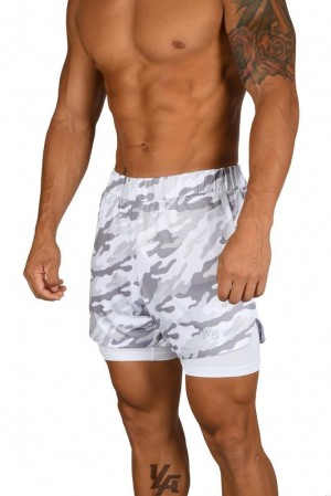 Short YoungLA Compression Shorts 2.0 Hombre Blancas Camuflaje Blancas | 04OHZDNEL