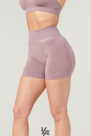 Short YoungLA Core Seamless Scrunch Shorts Fall 23 Mujer Moradas | 03EHWPNAB