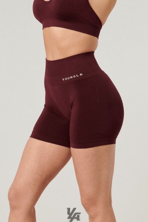 Short YoungLA Core Seamless Scrunch Shorts Fall 23 Mujer Burdeos | 79JDOGURY