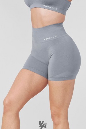 Short YoungLA Core Seamless Shorts Mujer Gris | 50REABIDQ