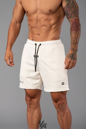 Short YoungLA Essential Basketball Shorts Hombre Creme | 86TJMSNIR