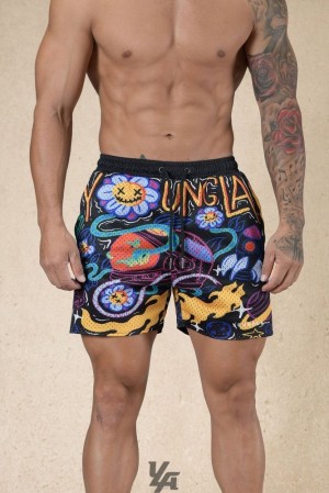 Short YoungLA Graffiti Shorts Hombre Negras | 26HXPONZA