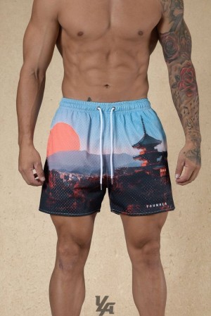 Short YoungLA House Party Shorts Hombre Japanese Sunrise | 32KFNJBHM
