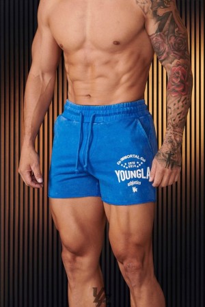 Short YoungLA Immortal Shorts Hombre Azul Real Azules Azules | 85IDESJMN