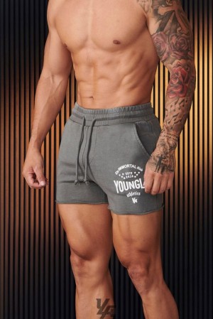 Short YoungLA Immortal Shorts Hombre Gris Azules | 17XUSPKIH