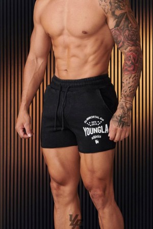 Short YoungLA Immortal Shorts Hombre Negras Azules | 32QCSGHZY