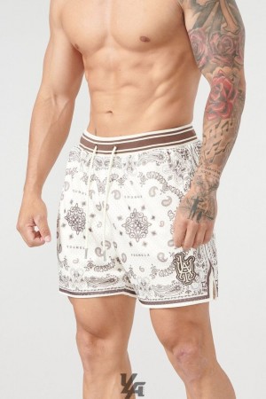 Short YoungLA Infamous Bandana Shorts Hombre Chocolate | 56FWXRMVL