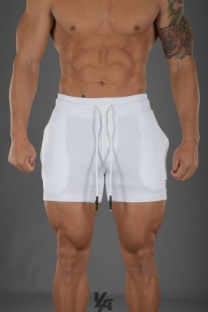 Short YoungLA Interlock Shorts Hombre Blancas | 69KDSPGJV