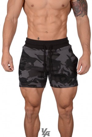 Short YoungLA Interlock Shorts Hombre Camuflaje Negras | 98YSMIPHW