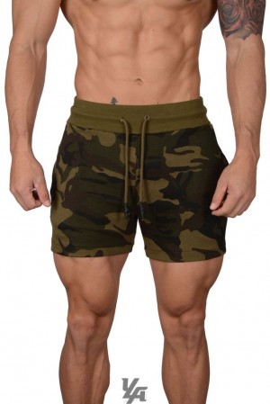 Short YoungLA Interlock Shorts Hombre Camuflaje Verde | 80JRWHQZE