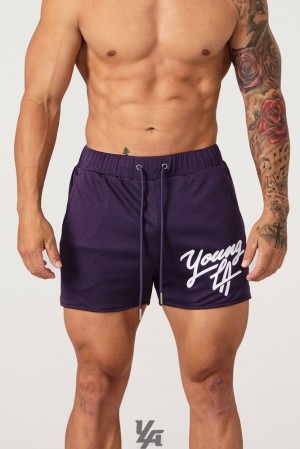 Short YoungLA Legacy Shorts Hombre Moradas Oscuro | 79LYRVESI