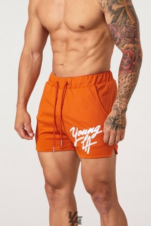 Short YoungLA Legacy Shorts Hombre Naranjas | 74GFMXOLT