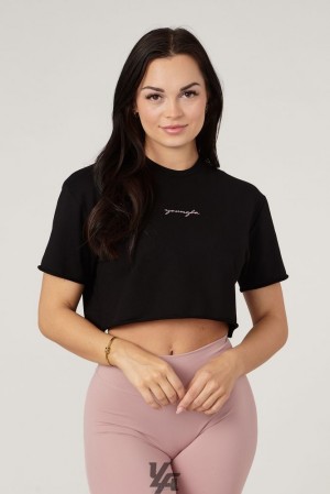 Short YoungLA Not So Basic Cropped Tee Mujer Coconut Milk | 50SXTBNZP
