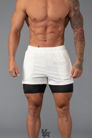 Short YoungLA Peak Velocity Compression Shorts Hombre Blancas | 15VTAFBUE