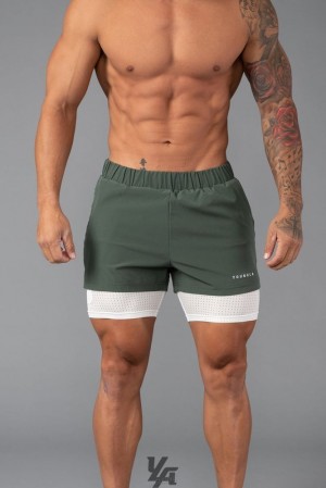 Short YoungLA Peak Velocity Compression Shorts Hombre Verde | 12WQTYKVL