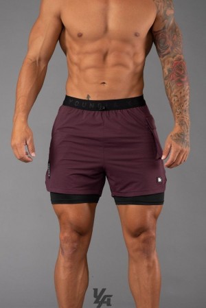 Short YoungLA Performance Line Compression Shorts Hombre Moradas | 09UGXDRLS