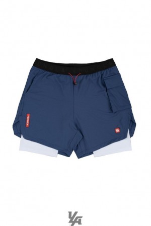 Short YoungLA Performance Line Compression Shorts Hombre Azul Marino | 60XYWAIRE