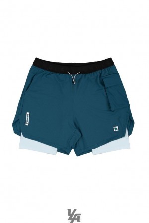 Short YoungLA Performance Line Compression Shorts Hombre Azules | 59YBTCAEH