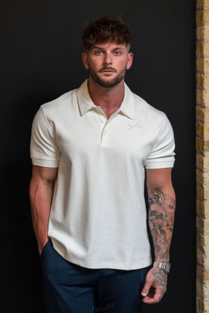 Short YoungLA Polo Short Sleeve August 8th Hombre Beige | 68DRSEFON