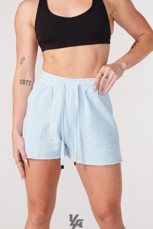 Short YoungLA Reversed Terry Shorts Mujer Azules | 43SVYPAUL