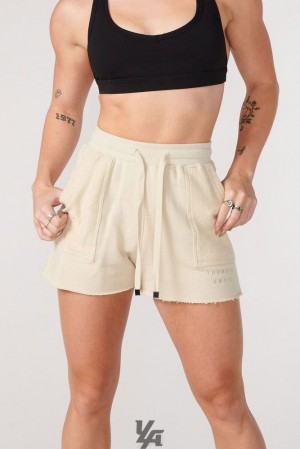 Short YoungLA Reversed Terry Shorts Mujer Beige | 86SLUQCHZ