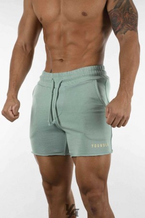 Short YoungLA Shorts Pigment Washed Hombre Verde Menta Azules | 26NDEOLGZ