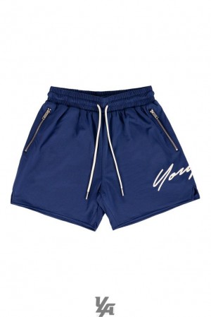 Short YoungLA Signature Shorts Hombre Azul Marino | 69WIEKVNB