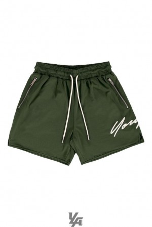 Short YoungLA Signature Shorts Hombre Verde Oliva | 54MNVXRLH
