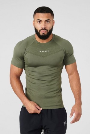Short YoungLA Supervillain Compression Tees Hombre Verde | 10LYCGBNV